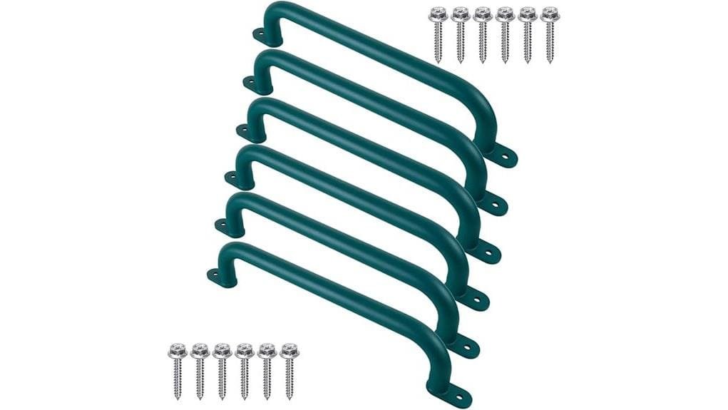 17 inch green metal handles