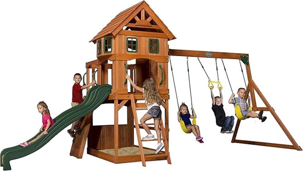 cedar wood swing set