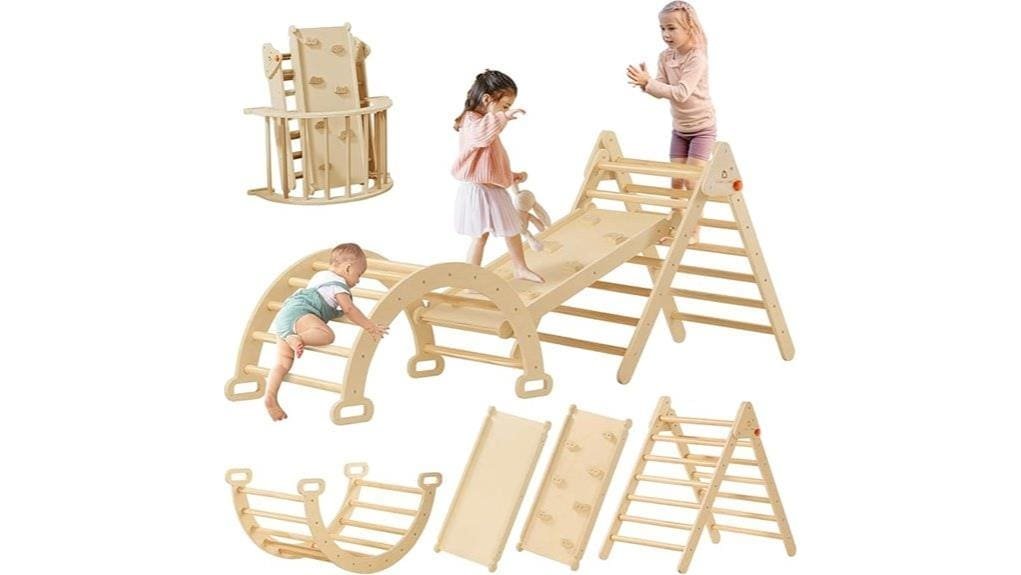 compact wooden climbing set compact wooden climbing set