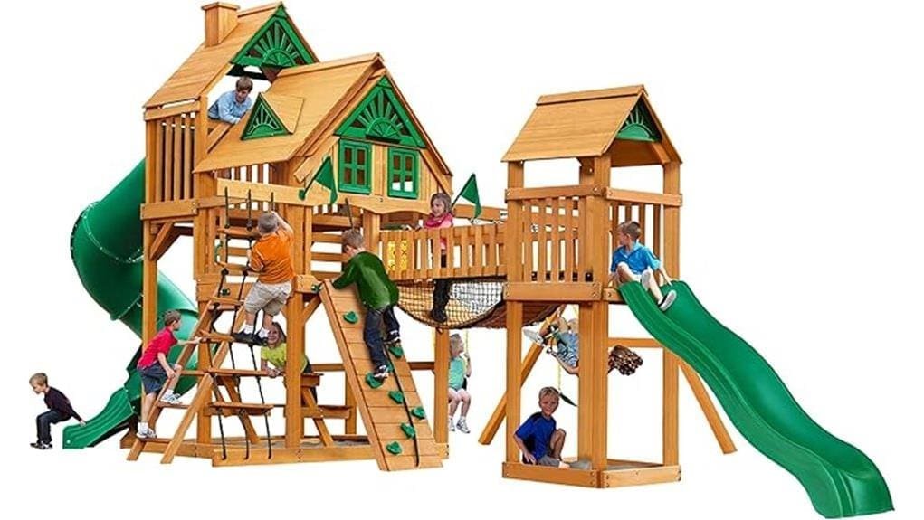 deluxe wooden backyard treehouse