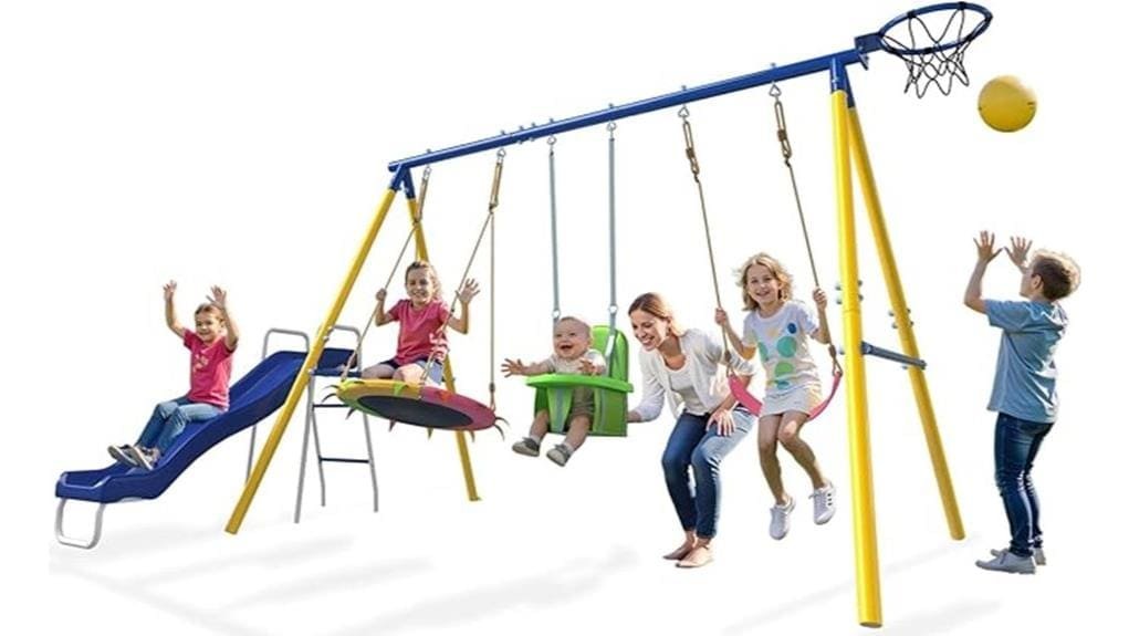 durable backyard metal swing set