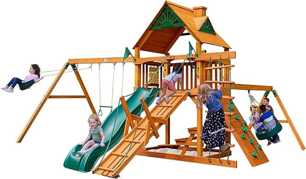 gorilla frontier wooden swing set