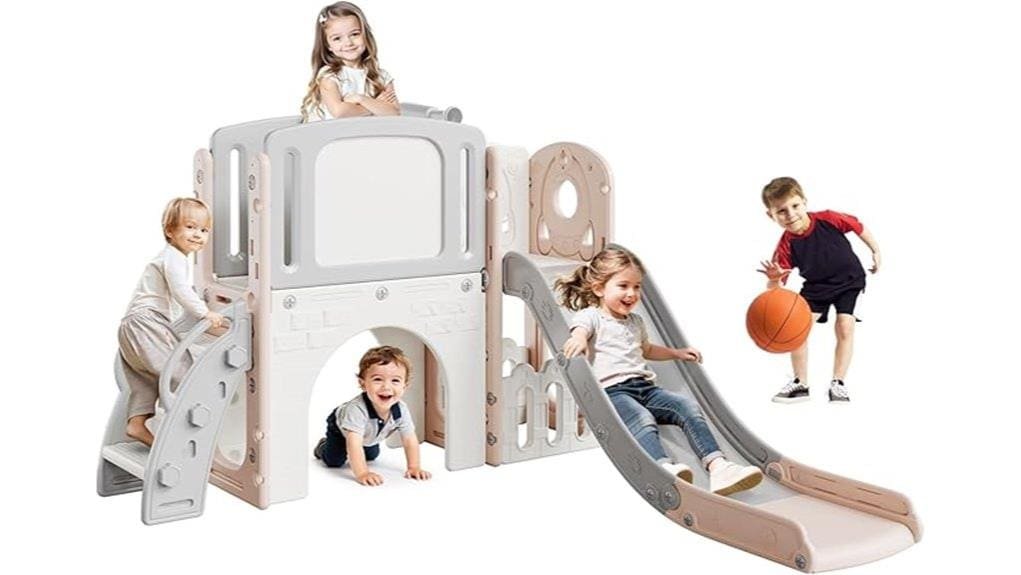 light pink 8 in 1 toddler slide