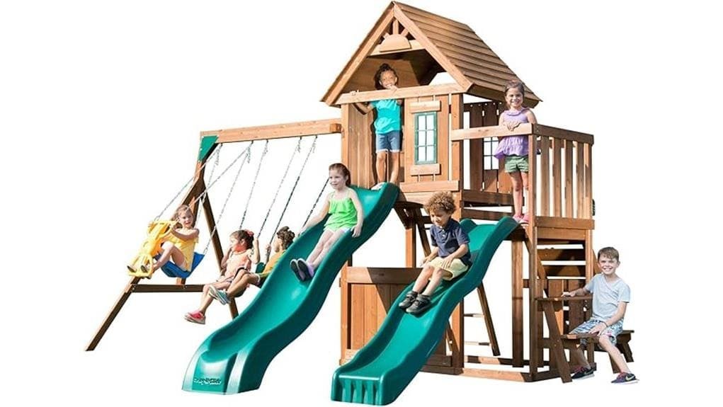 lookout mountain wooden swing set
