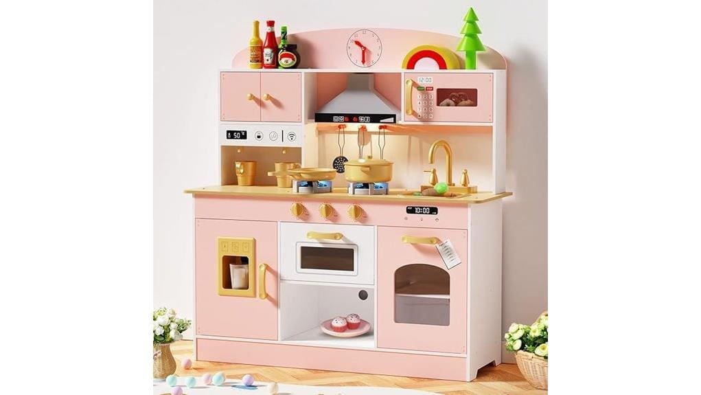 pink wooden kids kitchen set pink wooden kids kitchen set