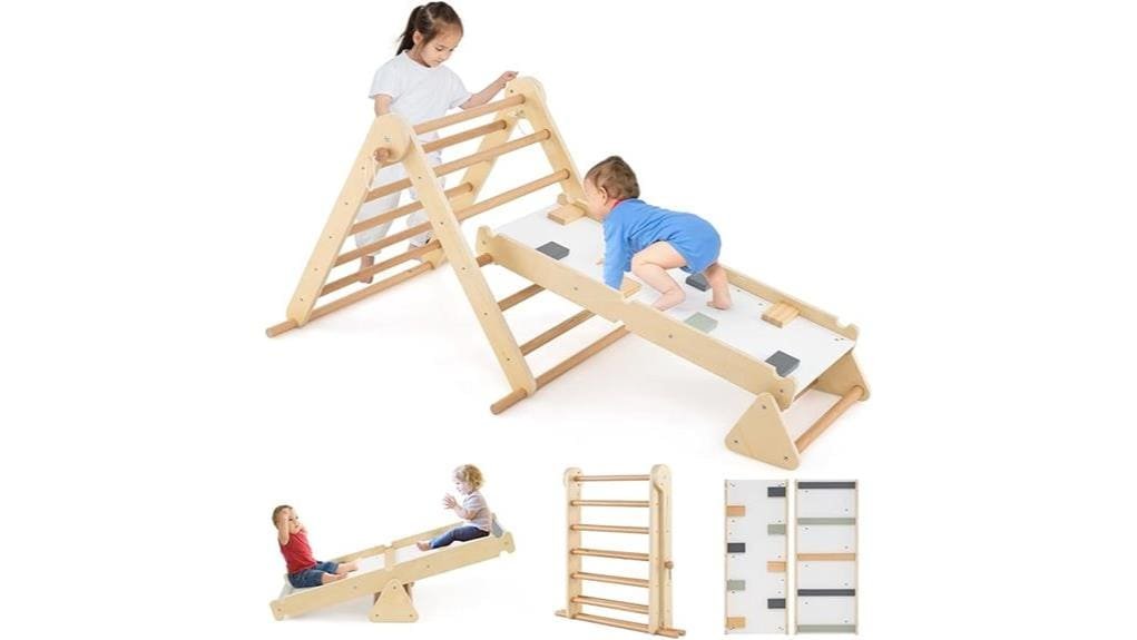 versatile wooden pikler climber set