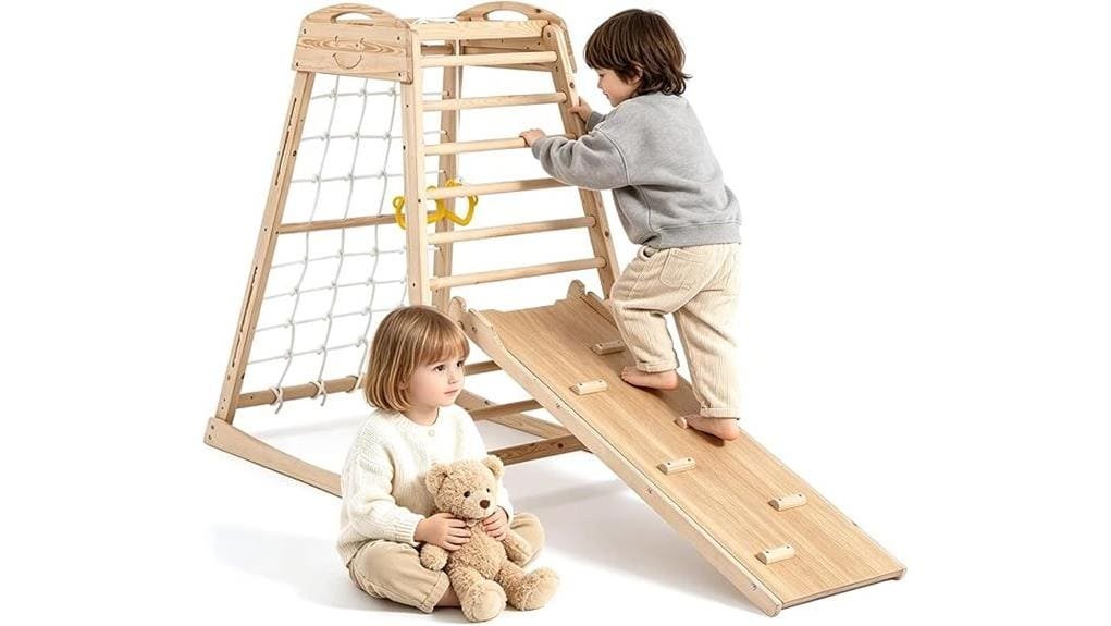wooden 7 in 1 indoor jungle gym