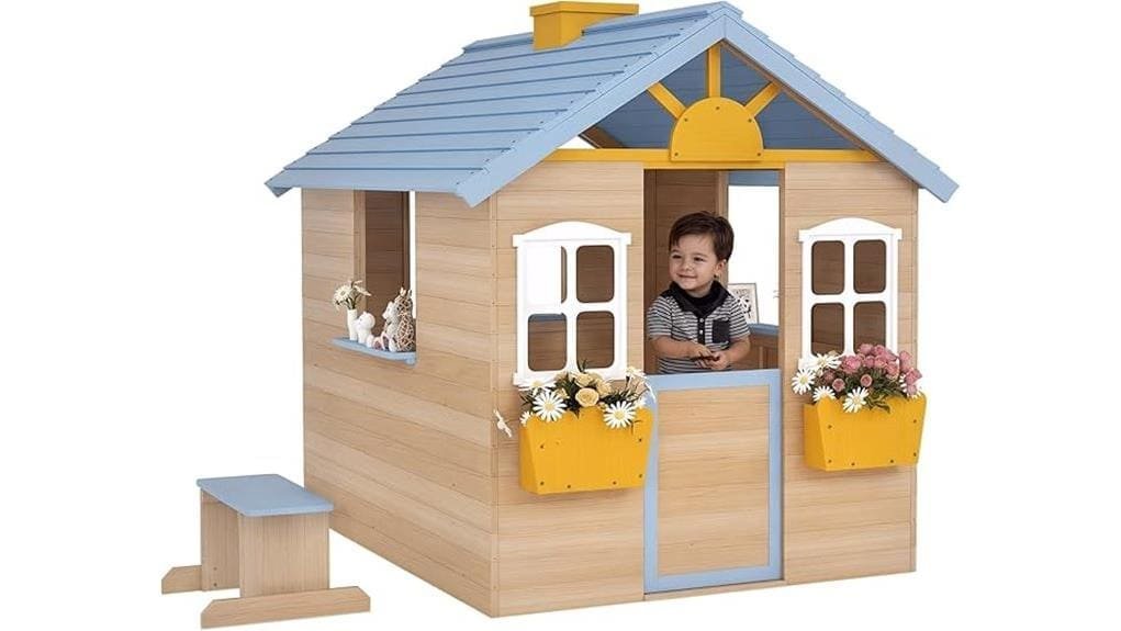 wooden children s outdoor playhouse