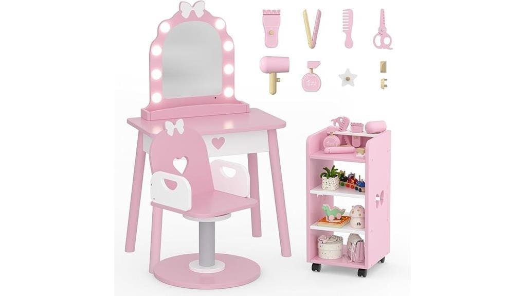 wooden kids vanity set