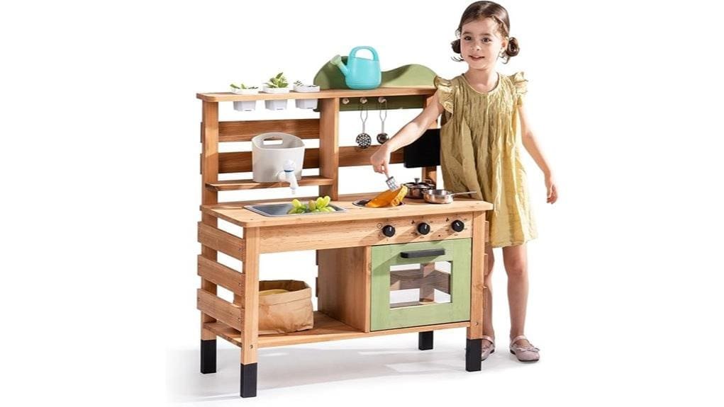 wooden outdoor kids kitchen