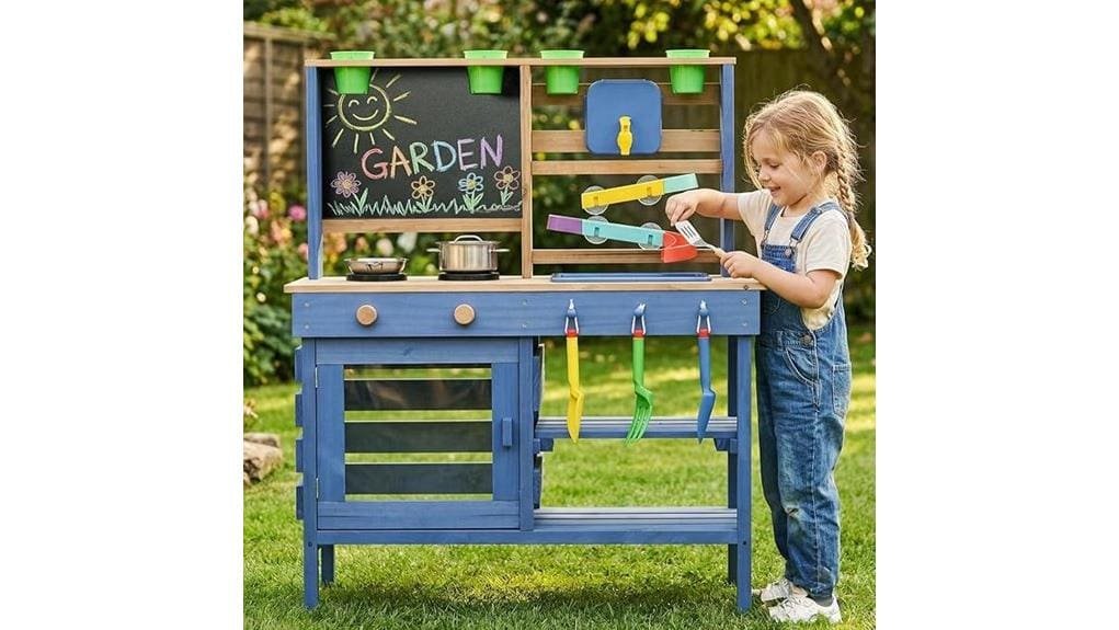 wooden outdoor kids mud kitchen