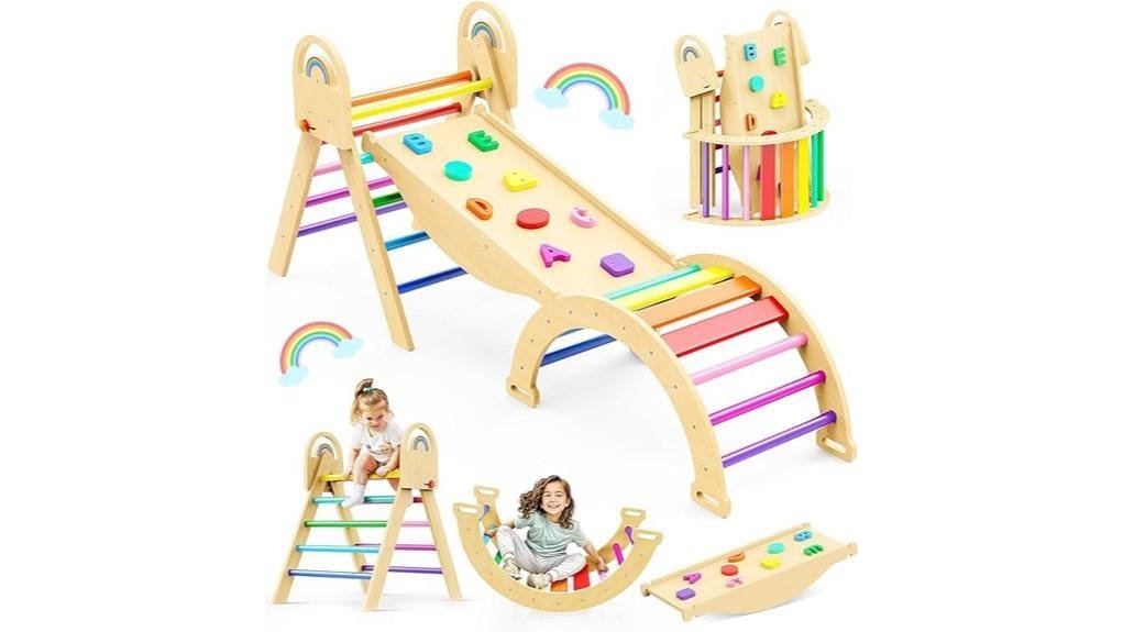wooden pikler climbing set