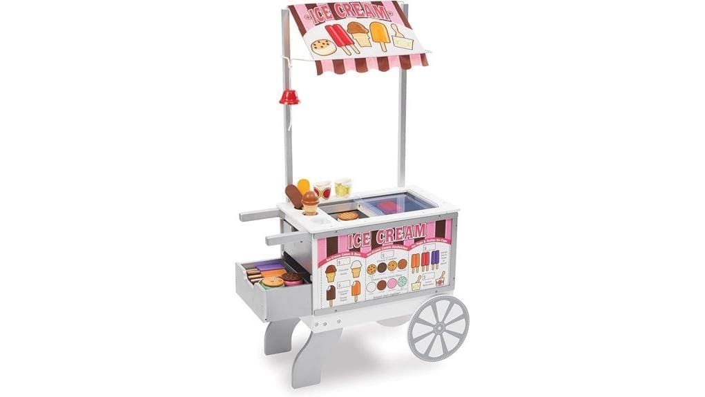 wooden play food cart