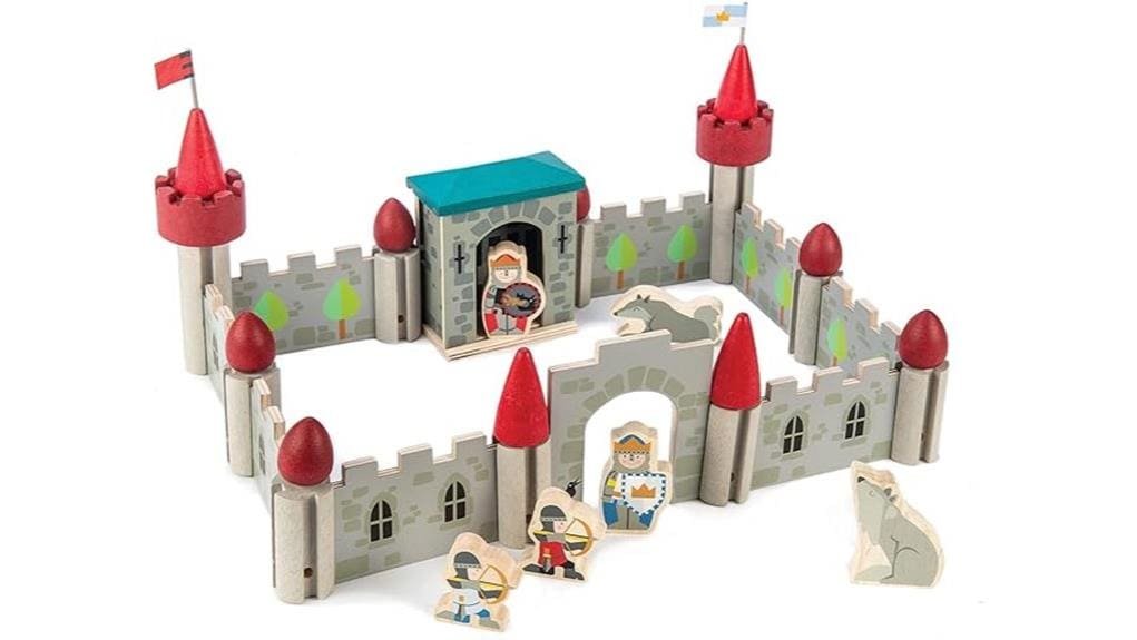 wooden wolf themed playset